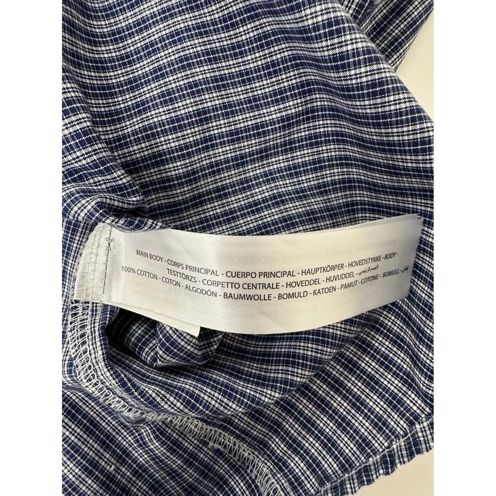 Ariat Relentless Mens Large Navy Blue Check Long Sleeve Button Down Shirt Cotton